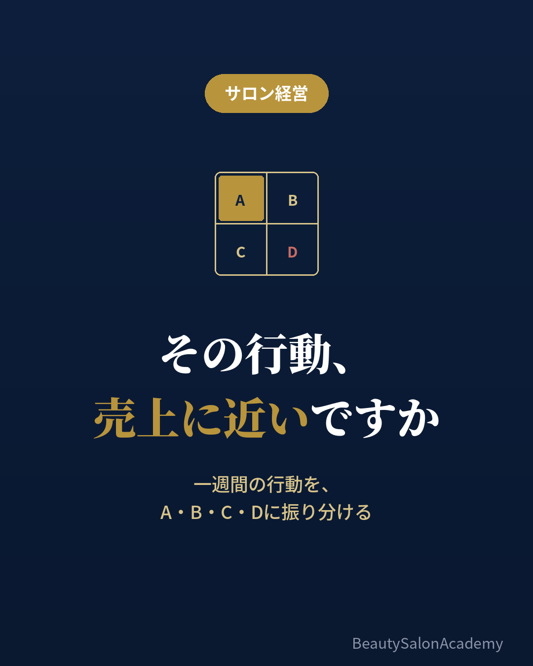 行動をABCDに振り分ける優先順位のワーク